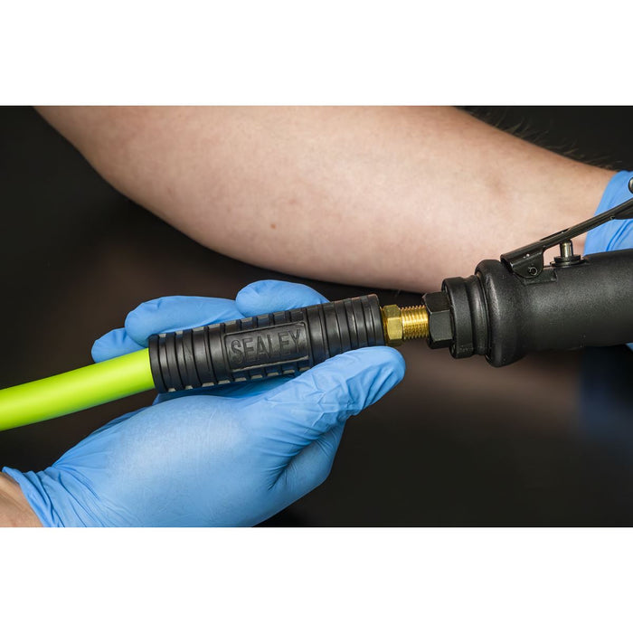 Sealey High-Visibility Hybrid Air Hose with 1/4"BSP Unions 10m x 8mm AHHC10G Sealey - Dynamic Drive