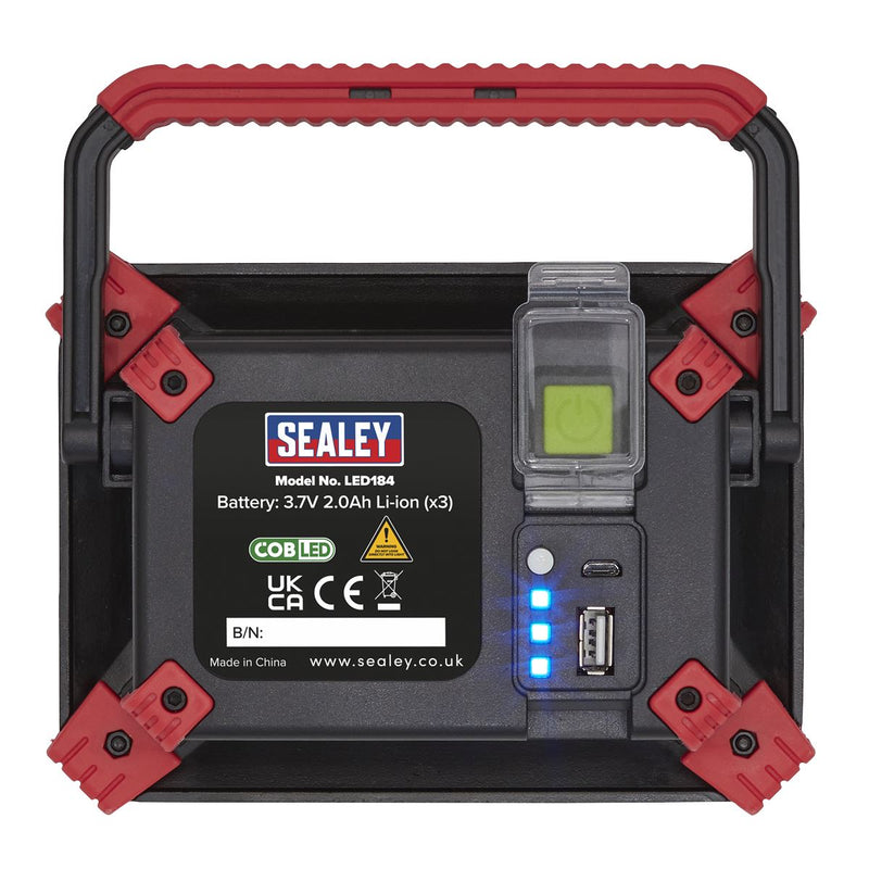 Sealey Rechargeable Portable Floodlight & Power Bank 20W COB LED LED184 Sealey - Dynamic Drive