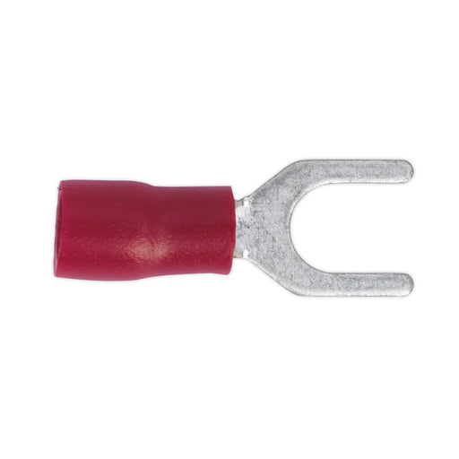 Sealey Easy-Entry Fork Terminal 5.3mm (2BA) Red Pack of 100 RT14 Sealey  - Dynamic Drive