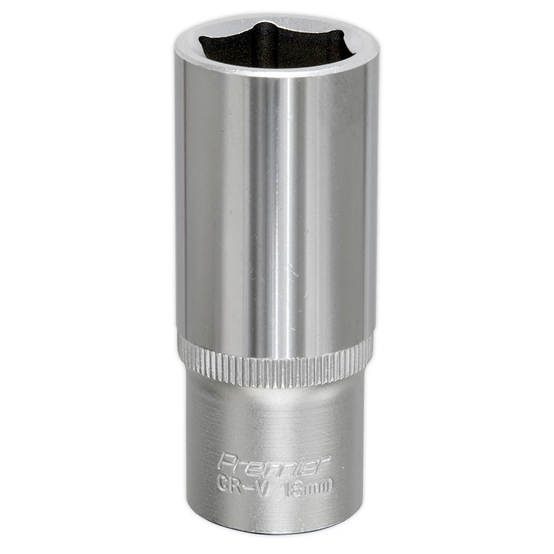 Sealey WallDrive Socket 18mm Deep 3/8"Sq Drive S3818D Sealey - Dynamic Drive