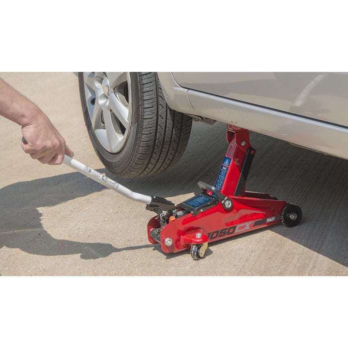 Sealey Short Chassis Trolley Jack 2 Tonne 1050CX Sealey - Dynamic Drive