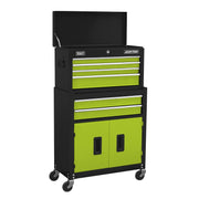 Sealey Topchest & Rollcab Combination 6 Drawer with Ball-Bearing Slides Hi-Vis G Sealey  - Dynamic Drive