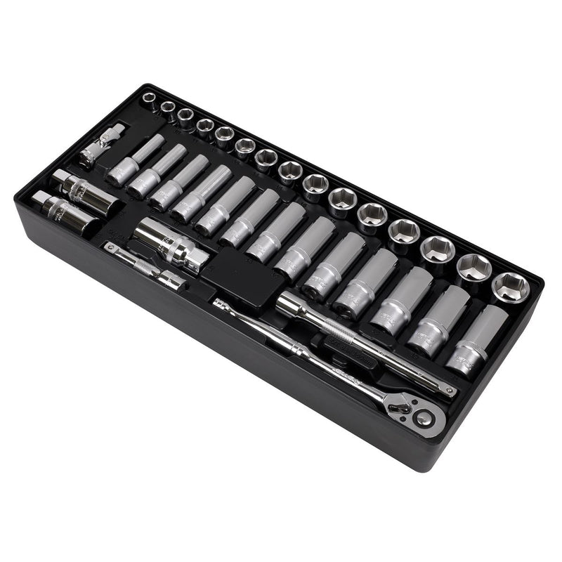 Sealey Tool Tray with Socket Set 35pc 3/8"Sq Drive TBT20 Sealey - Dynamic Drive