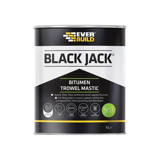 Everbuild Sika Black Jack® 903 Bitumen Trowel Mastic 1 litre Everbuild Sika - Dynamic Drive