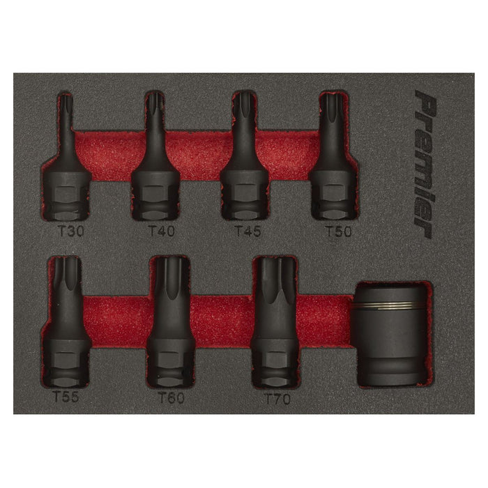 Sealey Impact TRX-Star* Socket Bit Set 8pc 3/8"Sq Drive AK5621 Sealey - Dynamic Drive