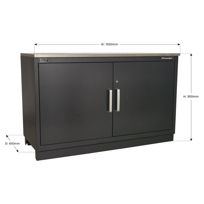 Sealey Modular Floor Cabinet 2 Door 1550mm Heavy-Duty APMS02 Sealey - Dynamic Drive