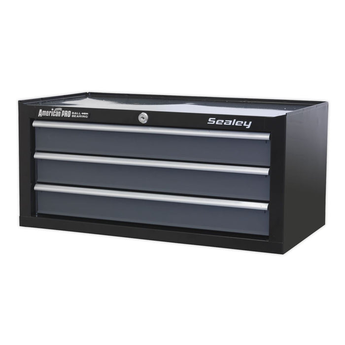 Sealey Mid-Box 3 Drawer with Ball-Bearing Slides Black/Grey AP3503TB Sealey - Dynamic Drive