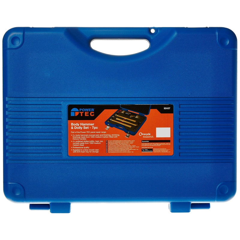 Power-Tec Body Hammer And Dolly Set 7pc 92437 Laser - Dynamic Drive