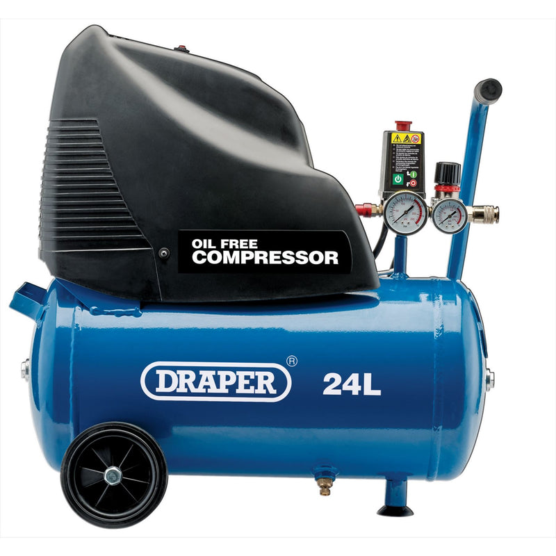 Draper Direct Drive Oil Free Air Compressor, 24L, 1.1kW 24978 Draper - Dynamic Drive