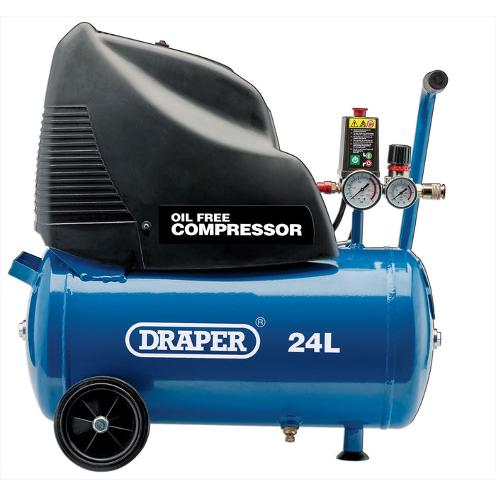 Draper Direct Drive Oil Free Air Compressor, 24L, 1.1kW 24978 Draper - Dynamic Drive