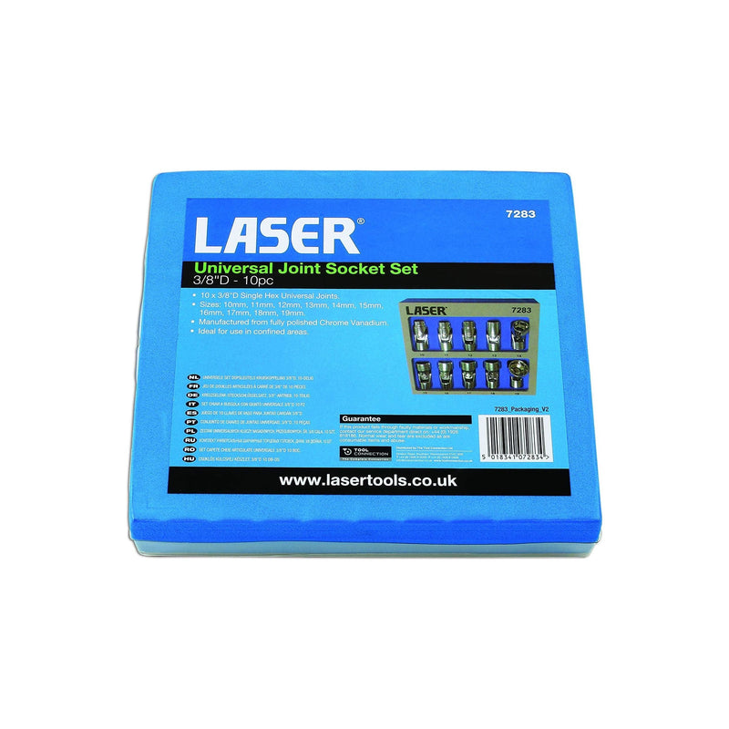 Laser Universal Joint Socket Set 3/8"D 10pc 7283 Laser - Dynamic Drive
