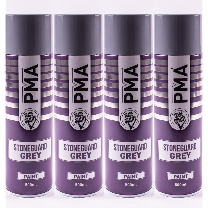 4 x PMA Professional Stone Guard Grey 500ml Spray Paint High Coverage PMA - Dynamic Drive