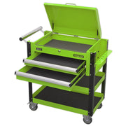 Sealey Heavy-Duty Mobile Tool & Parts Trolley 2 Drawers & Lockable Top Hi-Vis Gr Sealey - Dynamic Drive