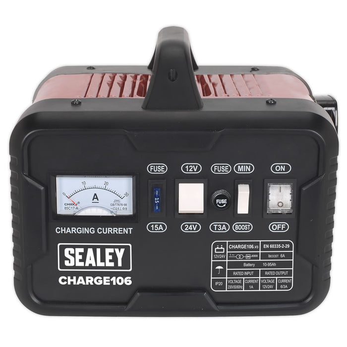 Sealey Battery Charger 8Amp 12/24V 230V CHARGE106 Sealey  - Dynamic Drive