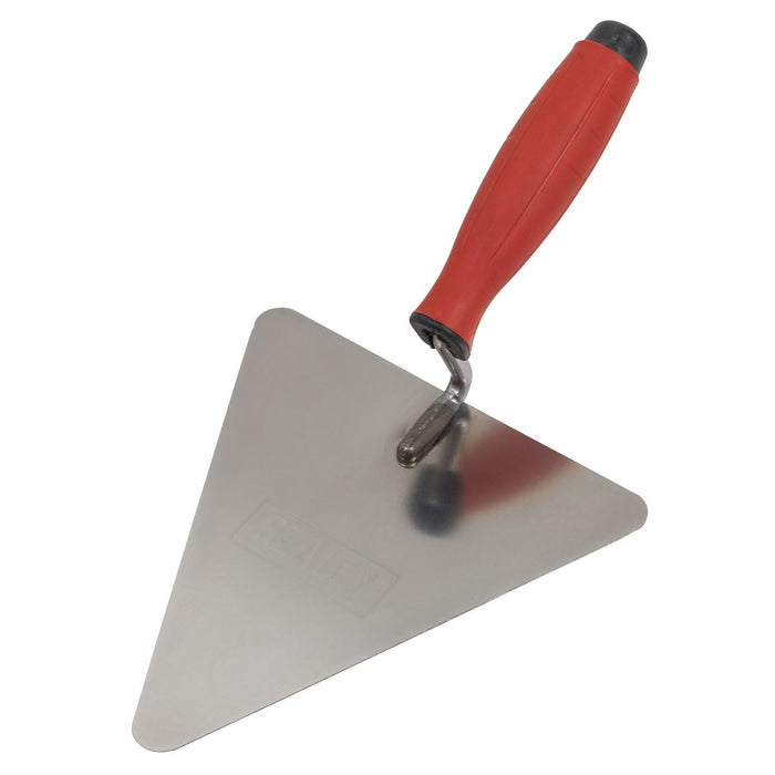 Sealey Stainless Steel Triangular Brick Trowel with Rubber Handle 180mm T1205 Sealey - Dynamic Drive