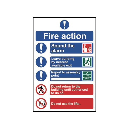 Scan Fire Action Procedure, Style 2 - PVC Sign 200 x 300mm Scan - Dynamic Drive