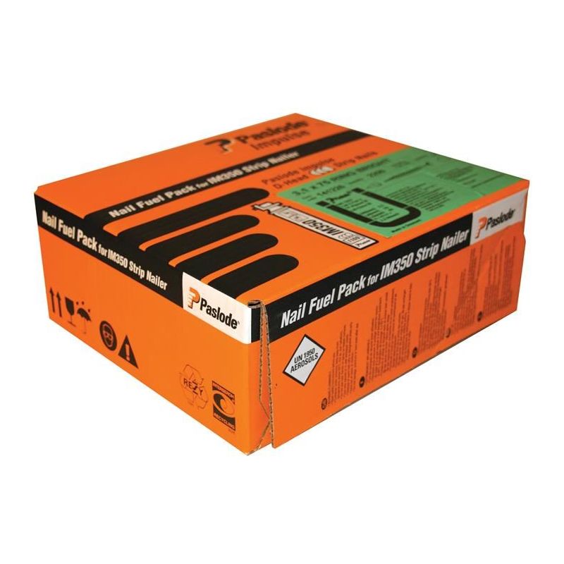 Paslode 2.8 x 63mm IM350+ Ring Shank Nails Bright Finish Box of 3300 + 3 Fuel Cells Paslode - Dynamic Drive