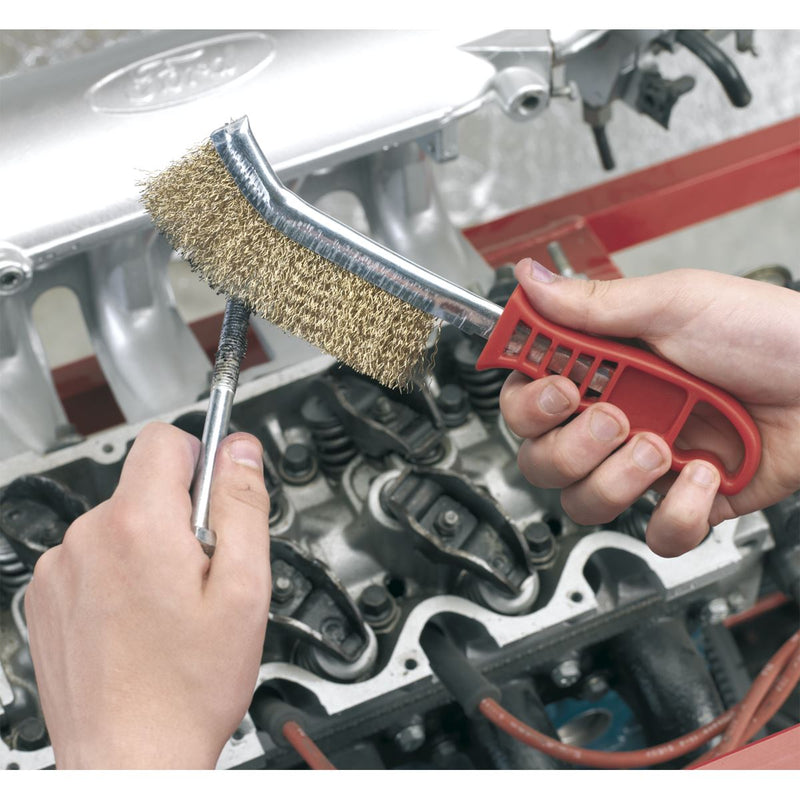 Sealey Wire Brush Brassed Steel Plastic Handle Display Box of 24 WB05DB24 Sealey - Dynamic Drive