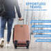 Dellonda 3-Piece Lightweight ABS Luggage Set with TSA Lock  Rose Gold Dellonda  - Dynamic Drive