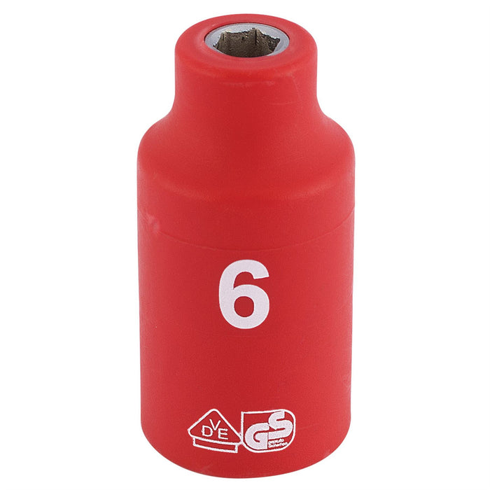 Draper Fully Insulated VDE Socket, 3/8" Sq. Dr., 6mm 31494 Draper - Dynamic Drive