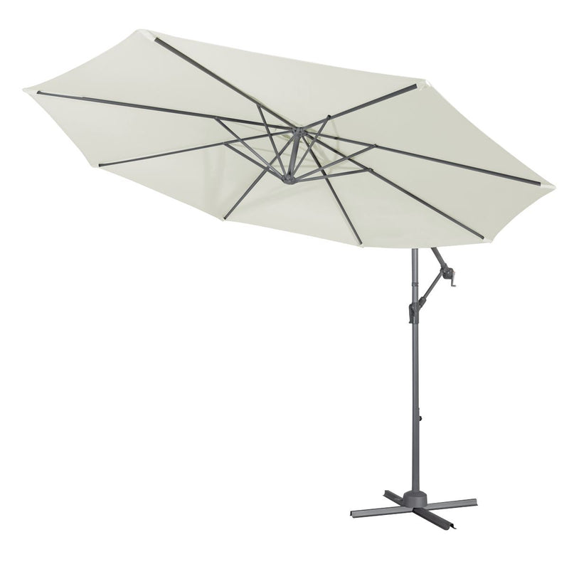 Dellonda Banana Parasol with Cover 3m - Cream DG265 Dellonda - Dynamic Drive