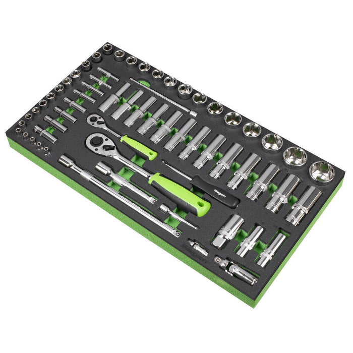 Siegen Siegen Socket Set with Tool Tray 1/4" & 1/2"Sq Drive 62pc S01271 Siegen - Dynamic Drive