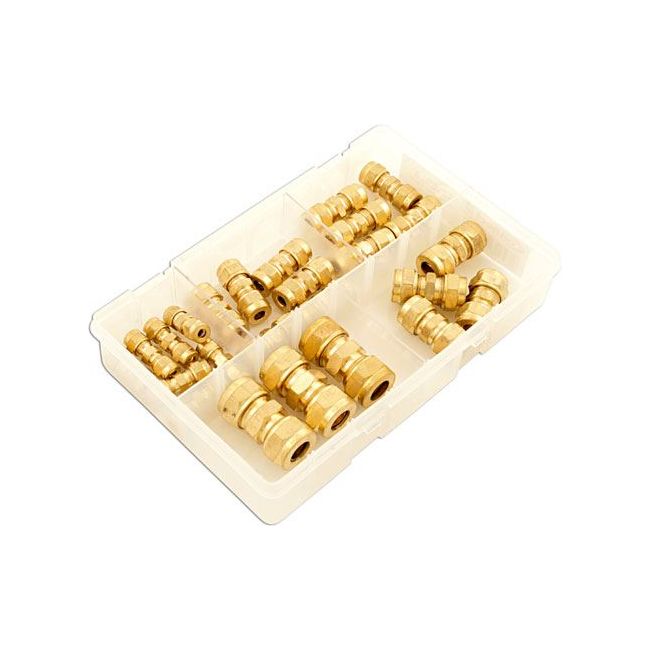 Connect Assorted Imperial Brass Tube Couplings 25pc 31880 Tool Connection - Dynamic Drive