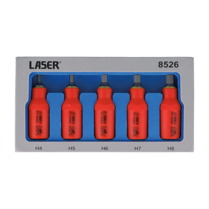 Laser Insulated Hex Bit Socket Set 3/8"D 5pc 8526 Laser - Dynamic Drive