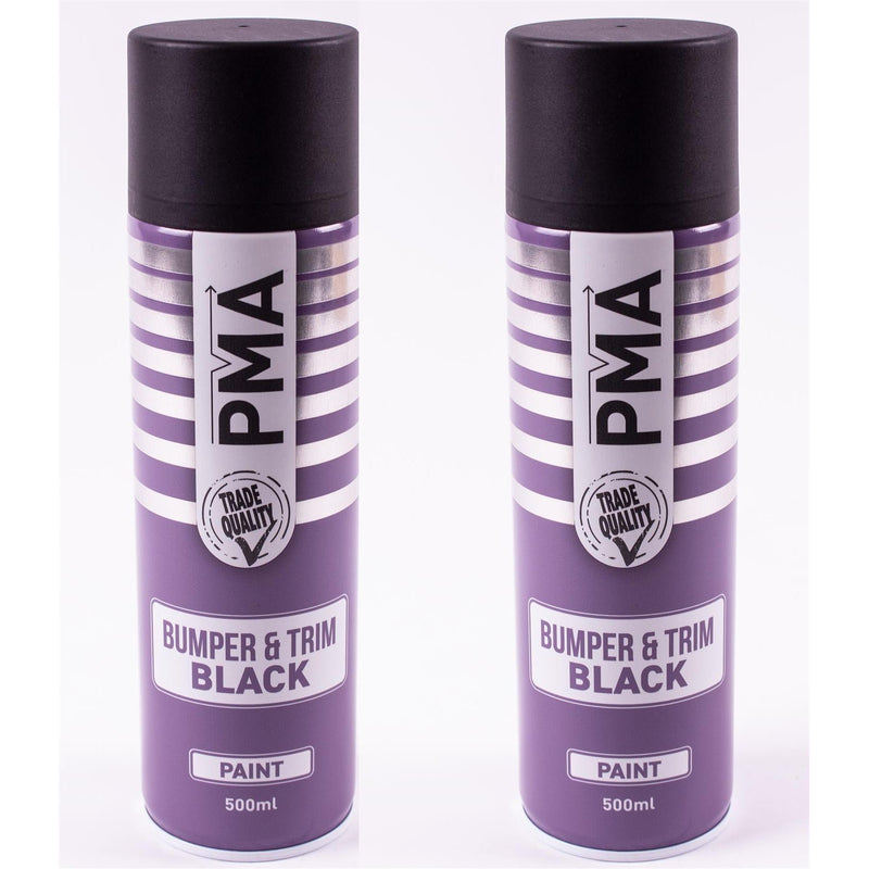 2x Autotek Professional Black Bumper and Trim 500ml Spray Paint High Coverage Autotek - Dynamic Drive