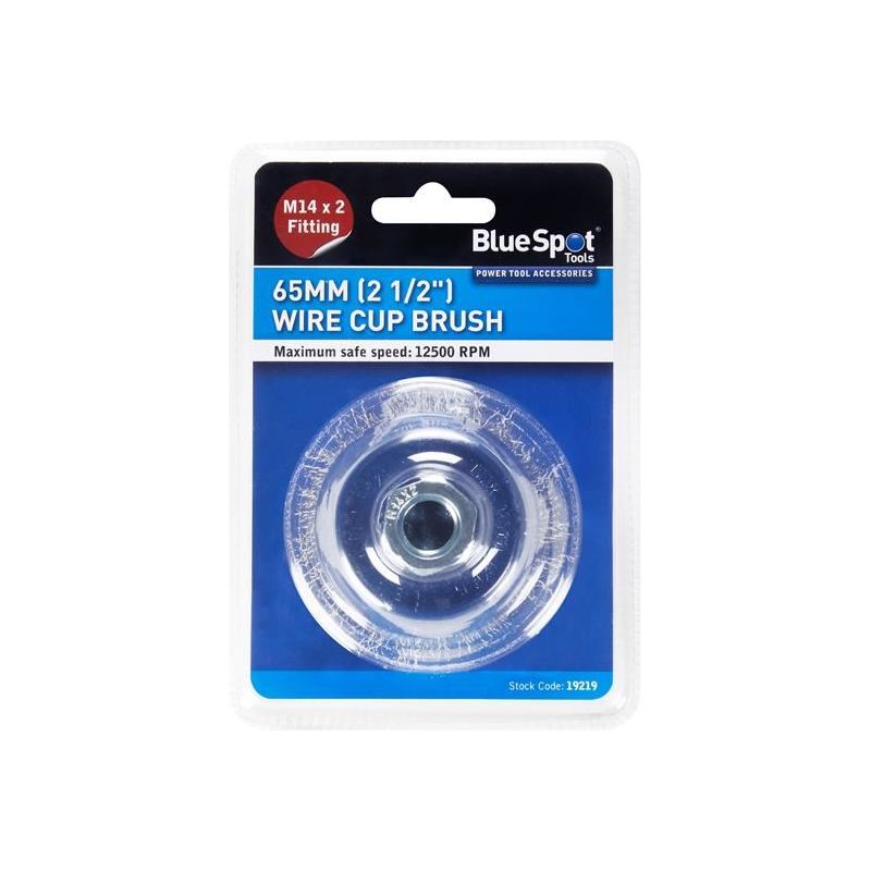 Bluespot Tools Steel Wire Cup Brush 65mm M14 X 2 BlueSpot Tools - Dynamic Drive