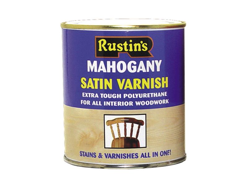 Rustins Polyurethane Varnish & Stain Satin Oak 250ml Rustins - Dynamic Drive
