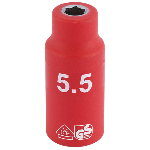 Draper Fully Insulated VDE Socket, 1/4" Sq. Dr., 5.5mm 31237 Draper - Dynamic Drive