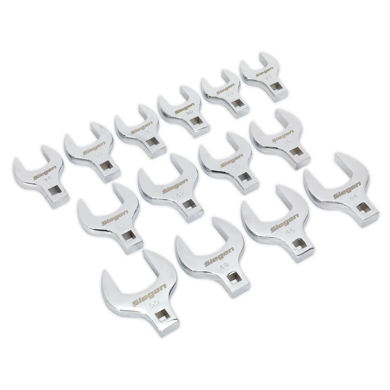 Seigen by Sealey Crow's Foot Open End Spanner Set 14pc 1/2"Sq Drive Metric Sealey  - Dynamic Drive