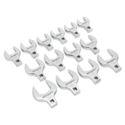Sealey Crow's Foot Open End Spanner Set 14pc 1/2"Sq Drive Metric S01109 Sealey - Dynamic Drive