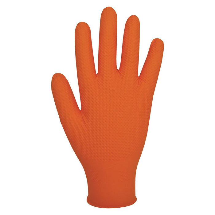 10x Bodyguard Finite Orange Grip Textured Grip Pattern Nitrile Gloves Large Box 90 Bodyguard - Dynamic Drive