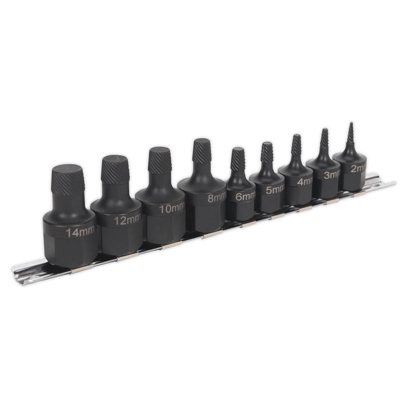 Sealey Damaged Stud Bolt Remover Extraction Socket Set 2-14mm 3/8" & 1/2" Drive Sealey  - Dynamic Drive