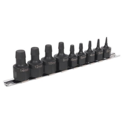 Sealey Damaged Stud Bolt Remover Extraction Socket Set 2-14mm 3/8" & 1/2" Drive Sealey  - Dynamic Drive