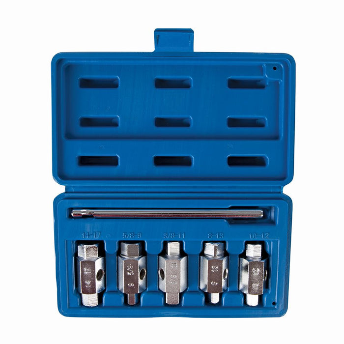 Silverline Oil Drain Plug Key Set 6pc Double Ended Sump Gearbox Hex Square Silverline  - Dynamic Drive