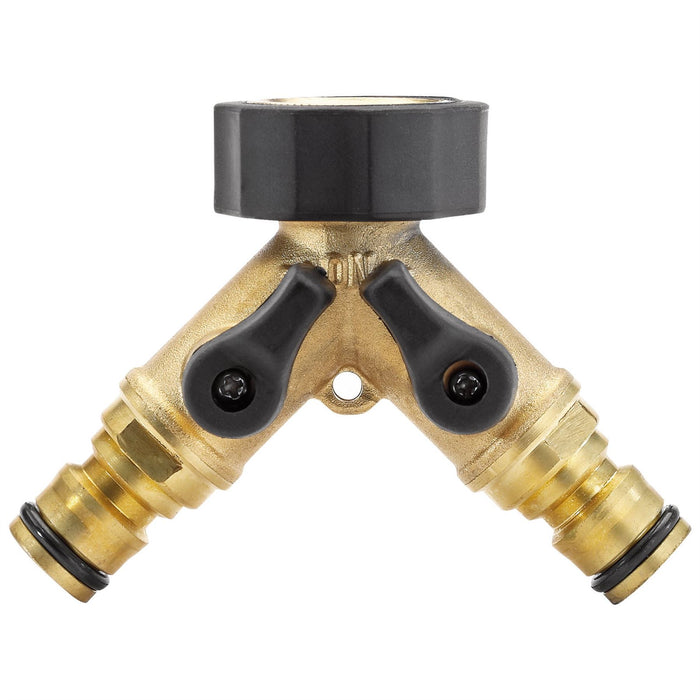 Draper Brass Double Tap Connector with Flow Control, 3/4" 36228 Draper - Dynamic Drive