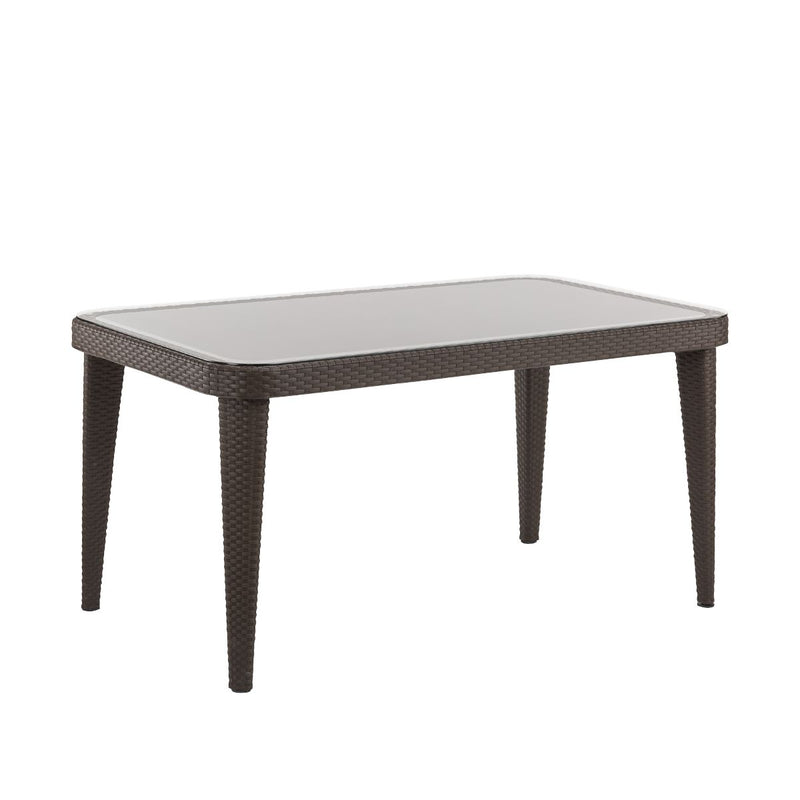 Dellonda Dining Tables with Tempered Glass Top 150 x 90 x 76cm - Dark Brown Dellonda - Dynamic Drive