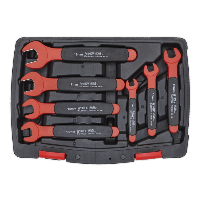 Sealey Insulated Open-End Spanner Set 7pc VDE Approved AK63171 Sealey - Dynamic Drive