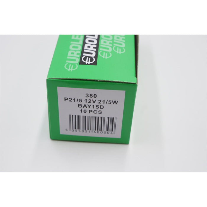 10 x Eurolec 380 P21/5W BAY15D Brake Stop & Tail Light Car Bulbs 12v 21/5w Eurolec  - Dynamic Drive