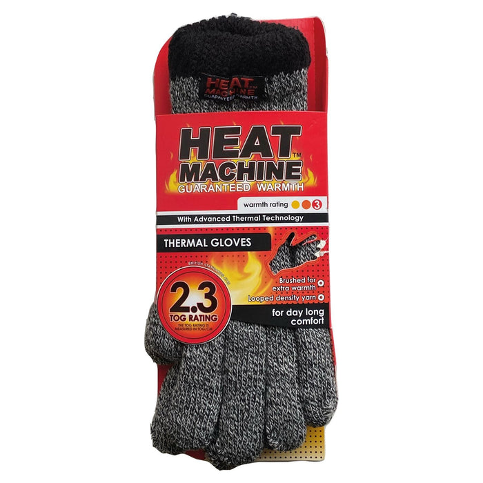 Mens grey marl thermal insulated gloves 2142 UK Camping And Leisure - Dynamic Drive