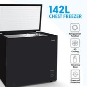 Baridi Freestanding Chest Freezer 142L Capacity - Black DH152 Baridi - Dynamic Drive