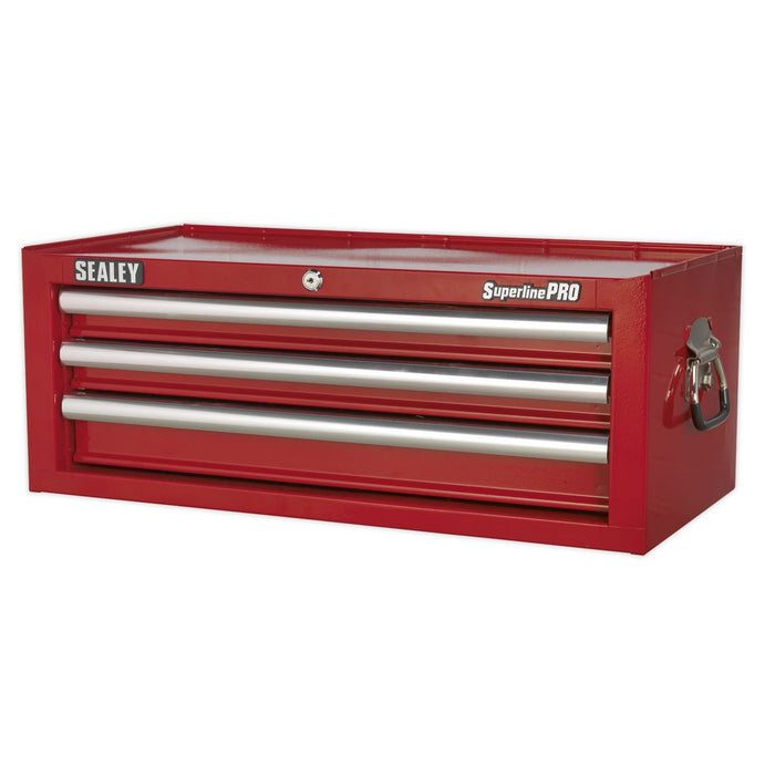 Sealey Mid-Box 3 Drawer with Ball-Bearing Slides Red AP33339 Sealey - Dynamic Drive