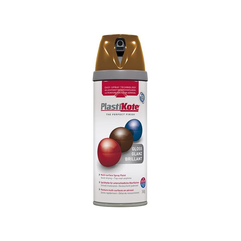 Plastikote Twist & Spray Gloss Chestnut Brown 400ml PlastiKote - Dynamic Drive