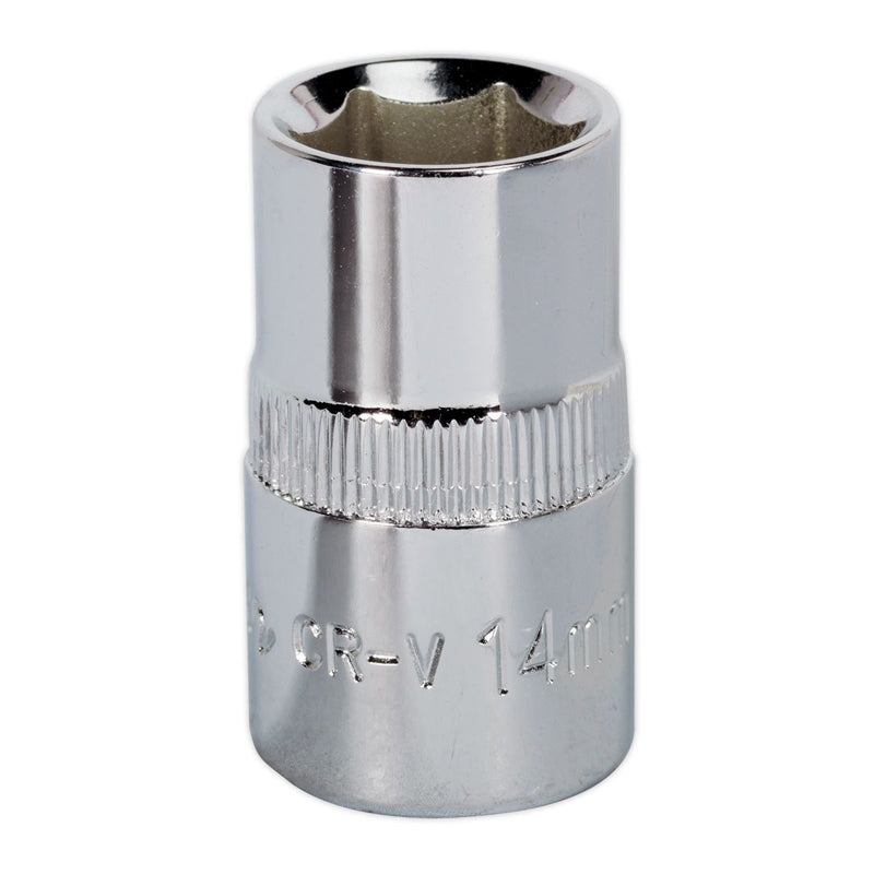Sealey WallDrive Socket 14mm 1/2"Sq Drive Fully Polished SP1214 Sealey - Dynamic Drive