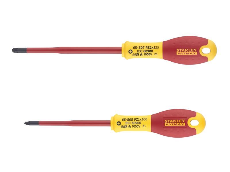 Stanley® Hand Tools FatMax® VDE Insulated Borneo PZ Scewdriver Set, 2 Piece STANLEY® Hand Tools - Dynamic Drive