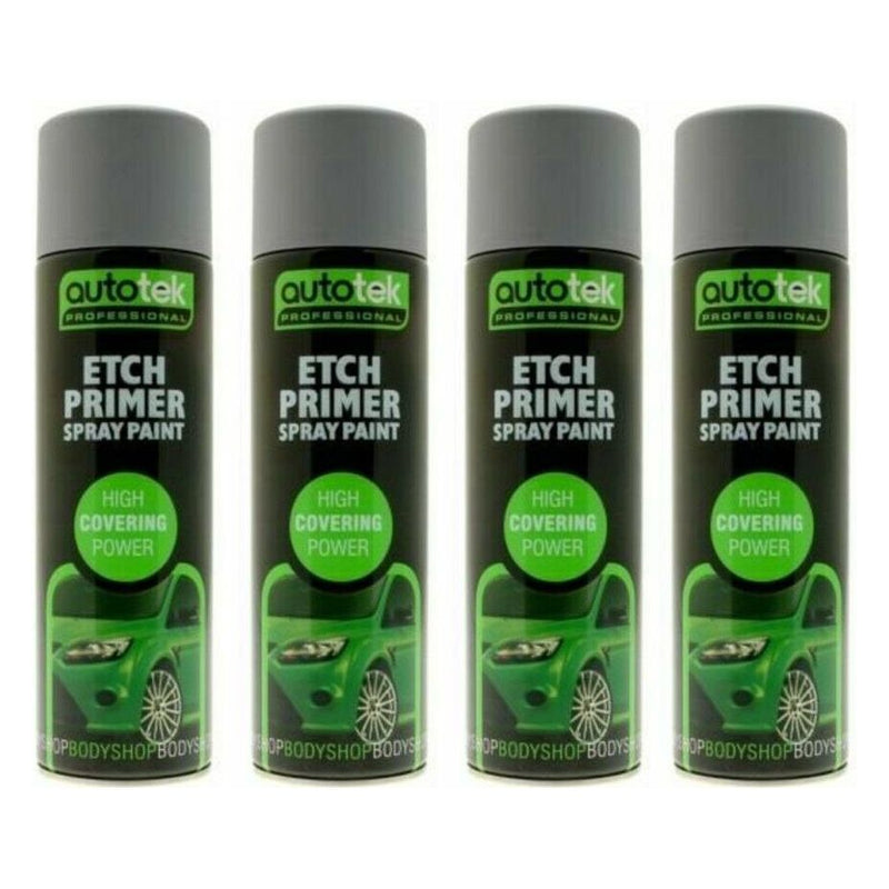 4 X 500Ml Autotek Professional Acid Etch Grey Primer For Galvanised Aluminium Autotek  - Dynamic Drive
