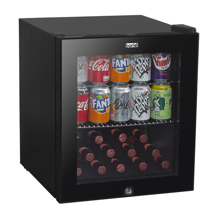 Baridi 50L Table Top Beer & Drinks Mini Fridge 3-10C Light Black & Glass Baridi  - Dynamic Drive